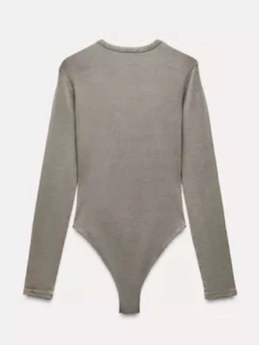 Zara Long-Sleeve Tee Bodysuit Soft Gray Crewneck, Women’s Size Medium